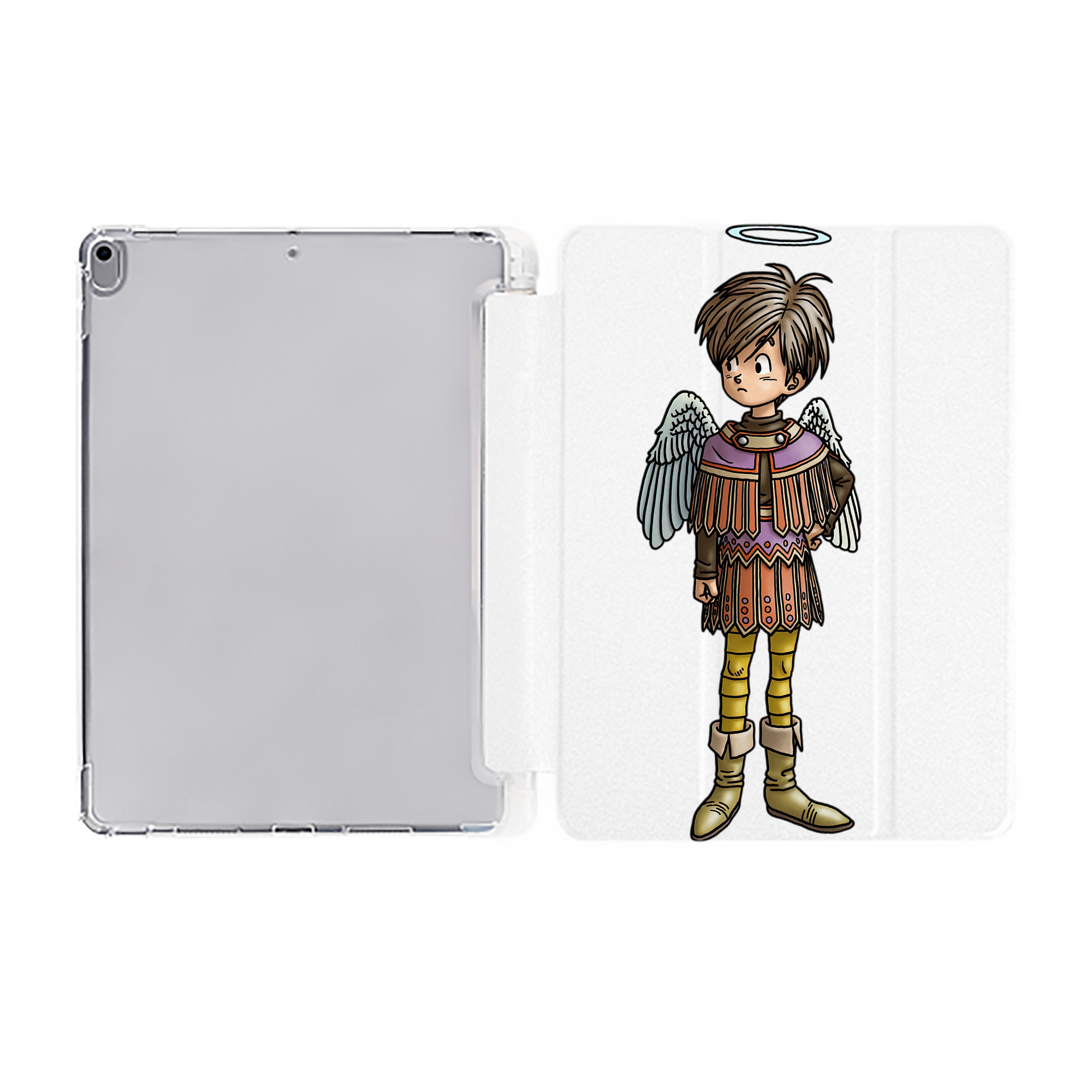 （画像用） ドラゴンクエスト Doragon Kuesuto Dragon Quest IPad ケース ペン収納付き 三つ折りスタンド PUレザー×シリコン 対応機種9.5/10.5/10.9インチ